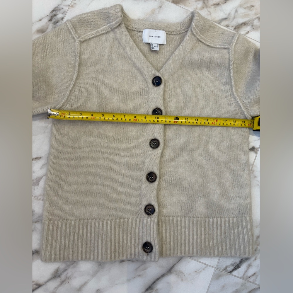 H&M Edition Mohair Blend Cardigan Beige XS 🤍🤍 - Picture 10 of 12